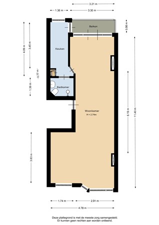 Floorplan - Geertsemastraat 9B01, 3038 XA Rotterdam